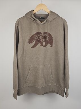 The North Face Bearitage Pullover Hoodie Brown Graphic Sweatshirt Men’s L